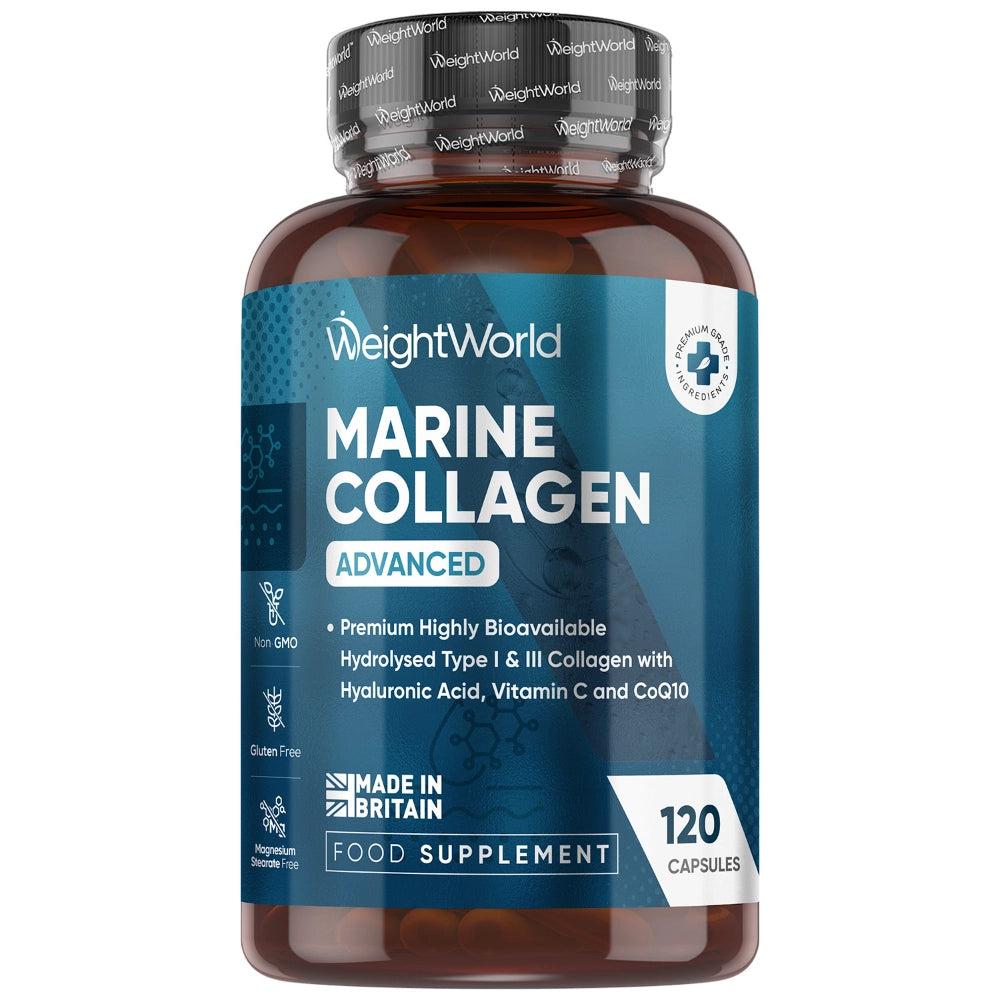 WeightWorld Marine Collagen plus Hyaluronsyre kapsler i hvid dåse