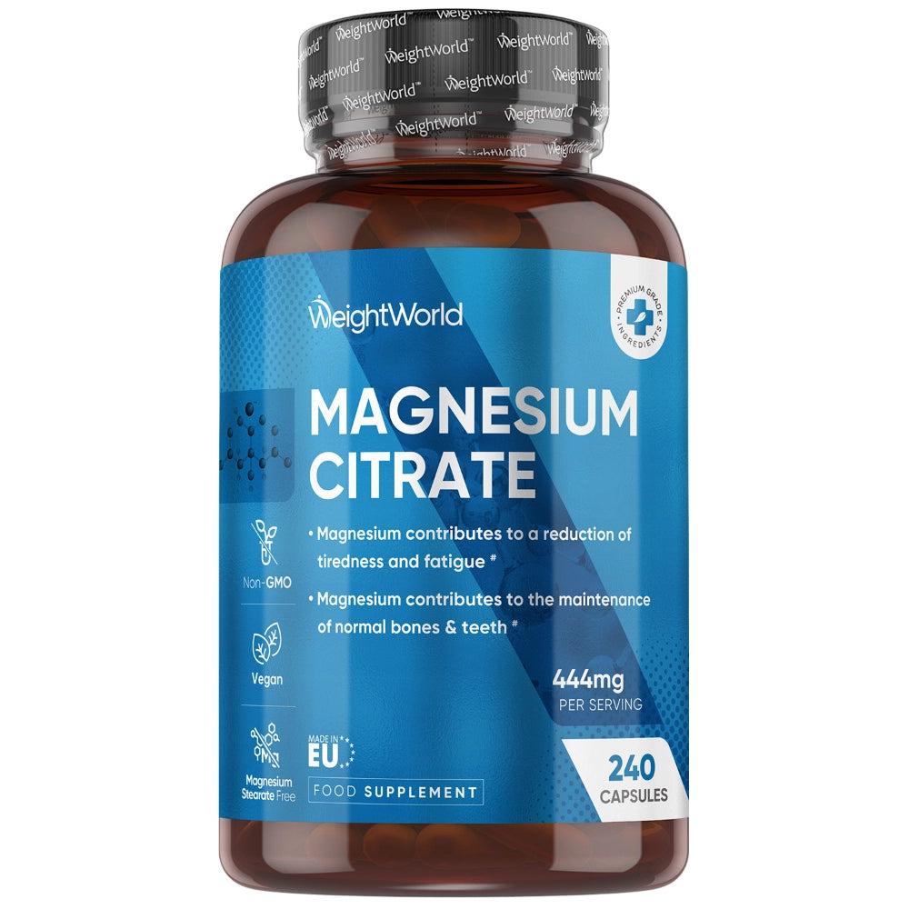 WeightWorld Magnesium Citrat 440 mg, 240 veganske kapsler