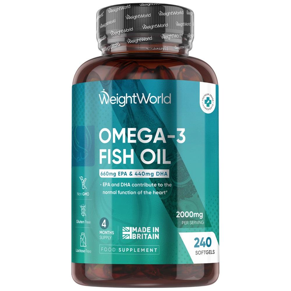 WeightWorld Omega-3 Fiskeolie 2000mg med 240 kapsler