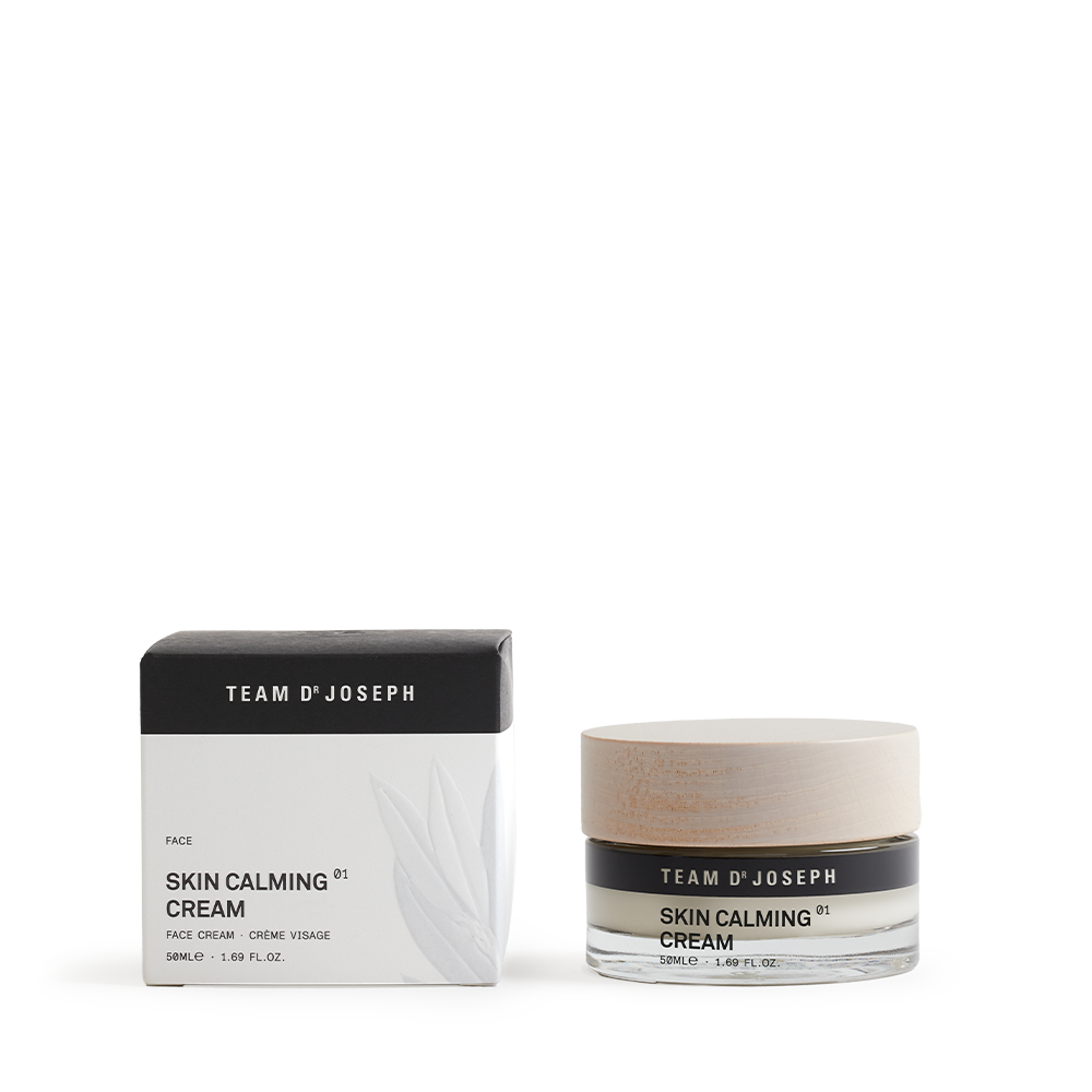 Team Dr. Joseph Skin Calming Cream i hvid emballage — beroligende ansigtscreme til sensitiv hud