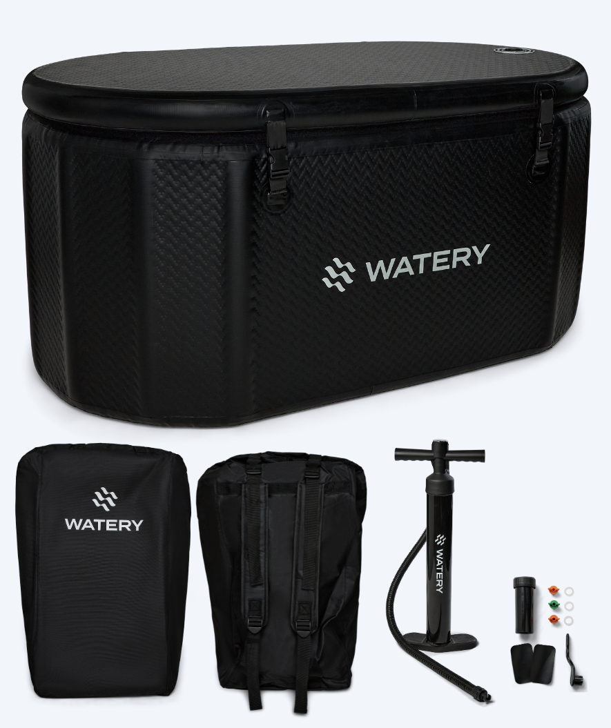 Watery oppustelig isbad Master sort - stort aflangt isbad til to