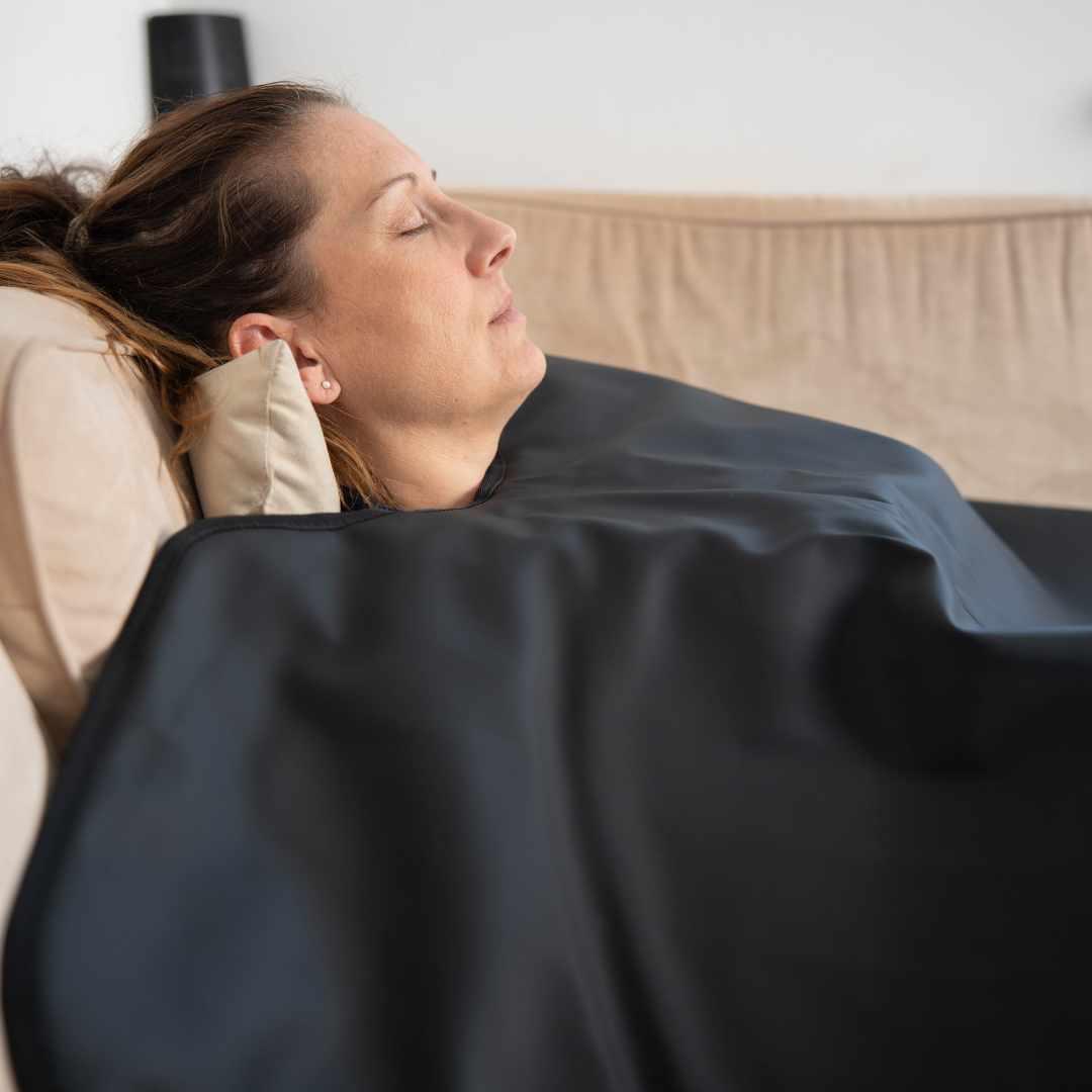 Nordic Therm DeLuxe Infrarødt Saunatæppe med 3 varmezoner og 144 energisten