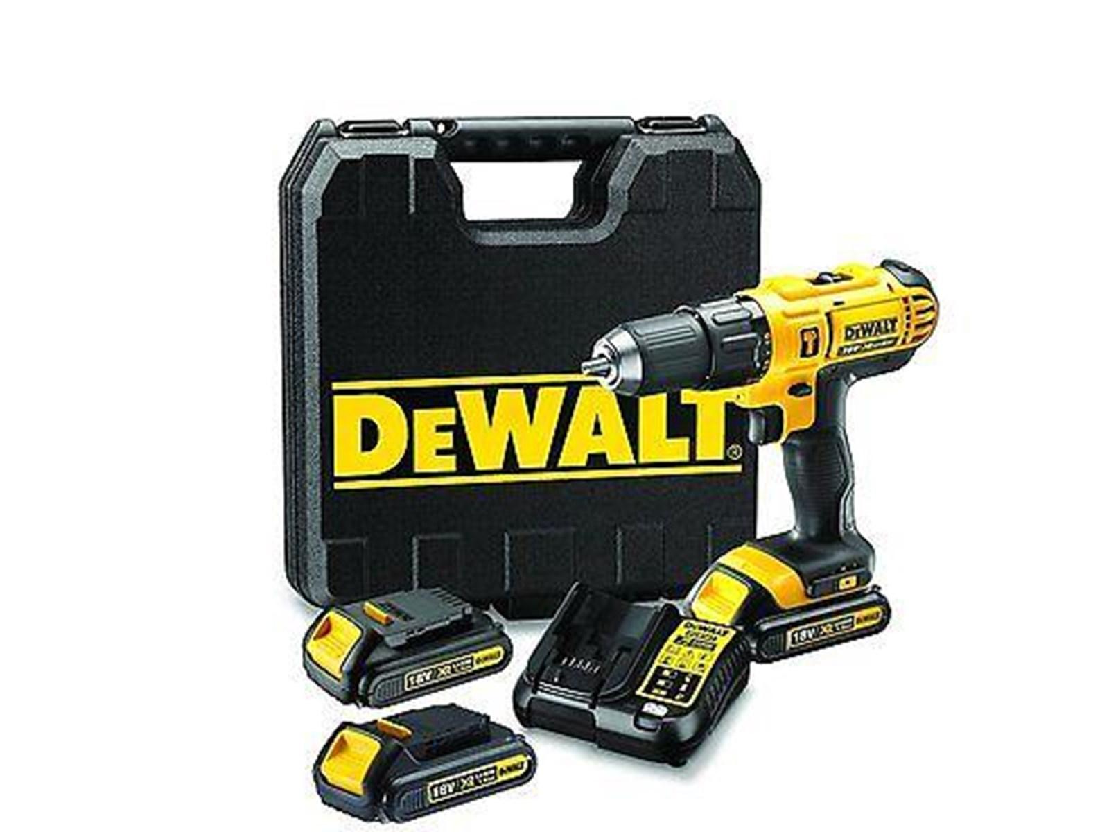 DeWalt DCD776C3 18V XR slagboremaskine med tre batterier, lader og kuffert
