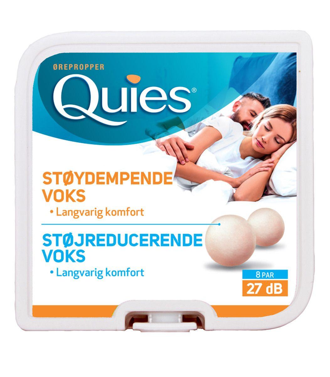 Quies ørepropper af naturlig voks og bomuld i æske