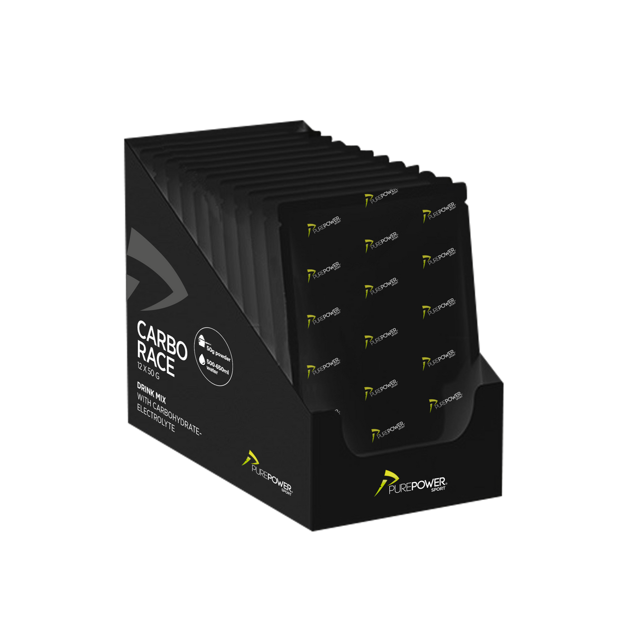 PurePower Carbo Race Elektrolyt Citrus energipulver med kulhydrat og elektrolytter