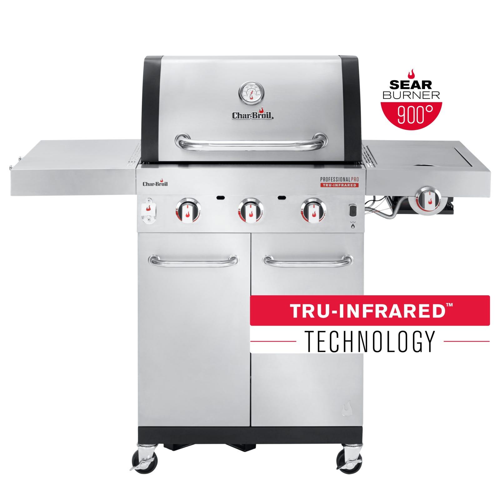 Char-Broil Professional PRO S 3 gasgrill i rustfrit stål med sidebrænder