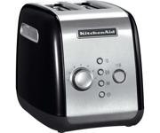 KitchenAid 5KMT221EOB brødrister i sort metal med to ekstra brede riller