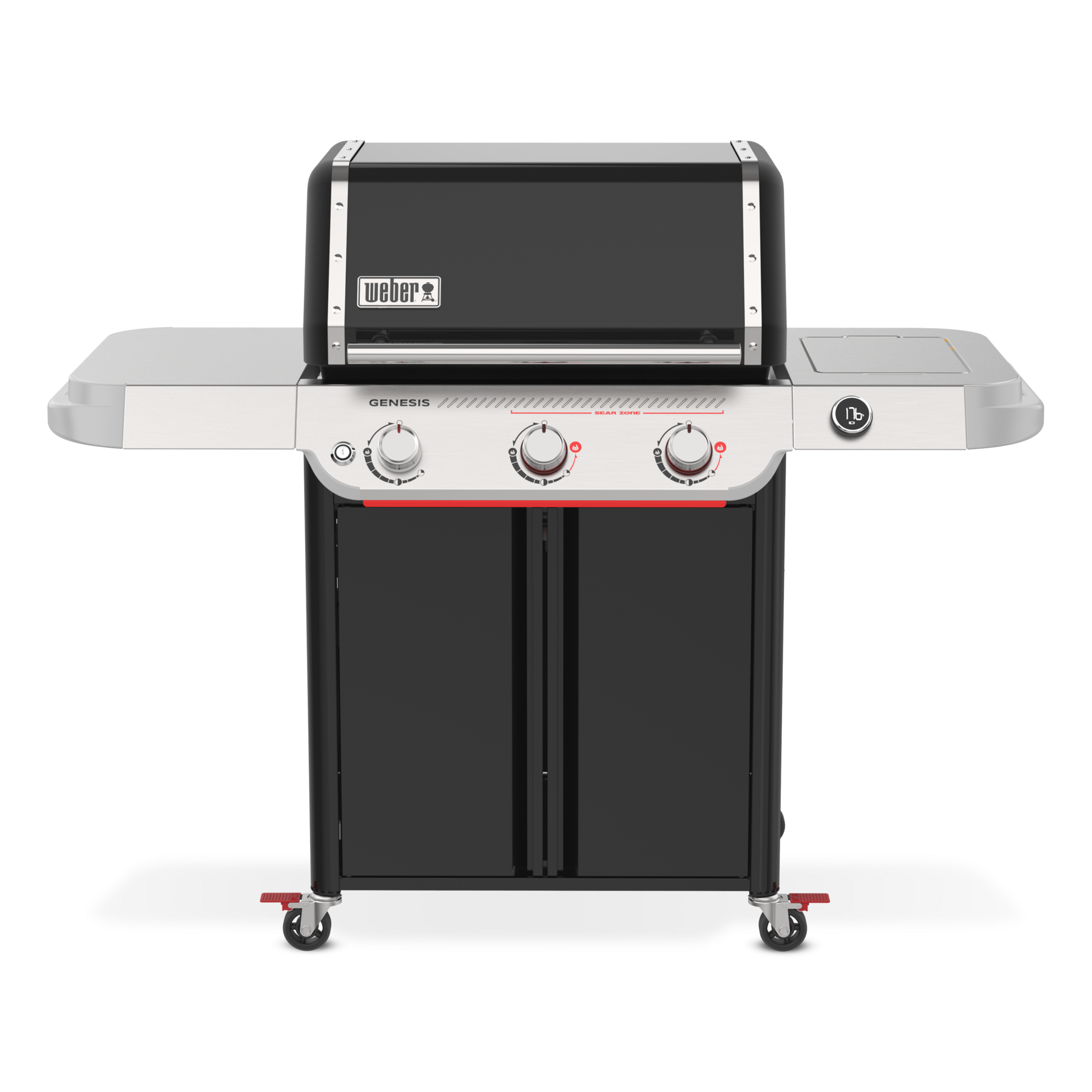 Weber Genesis E-325W gasgrill i sort med tre brændere og stort grillareal