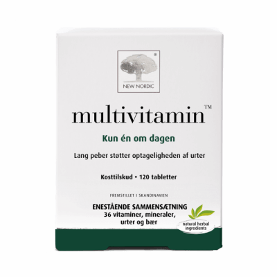 New Nordic Multivitamin Folkepillen 120 tabletter grøn æske