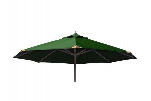 Grøn parasol Ø2,5 meter med hårdttræstok og tiltfunktion til lille terrasse eller altan, Signe model