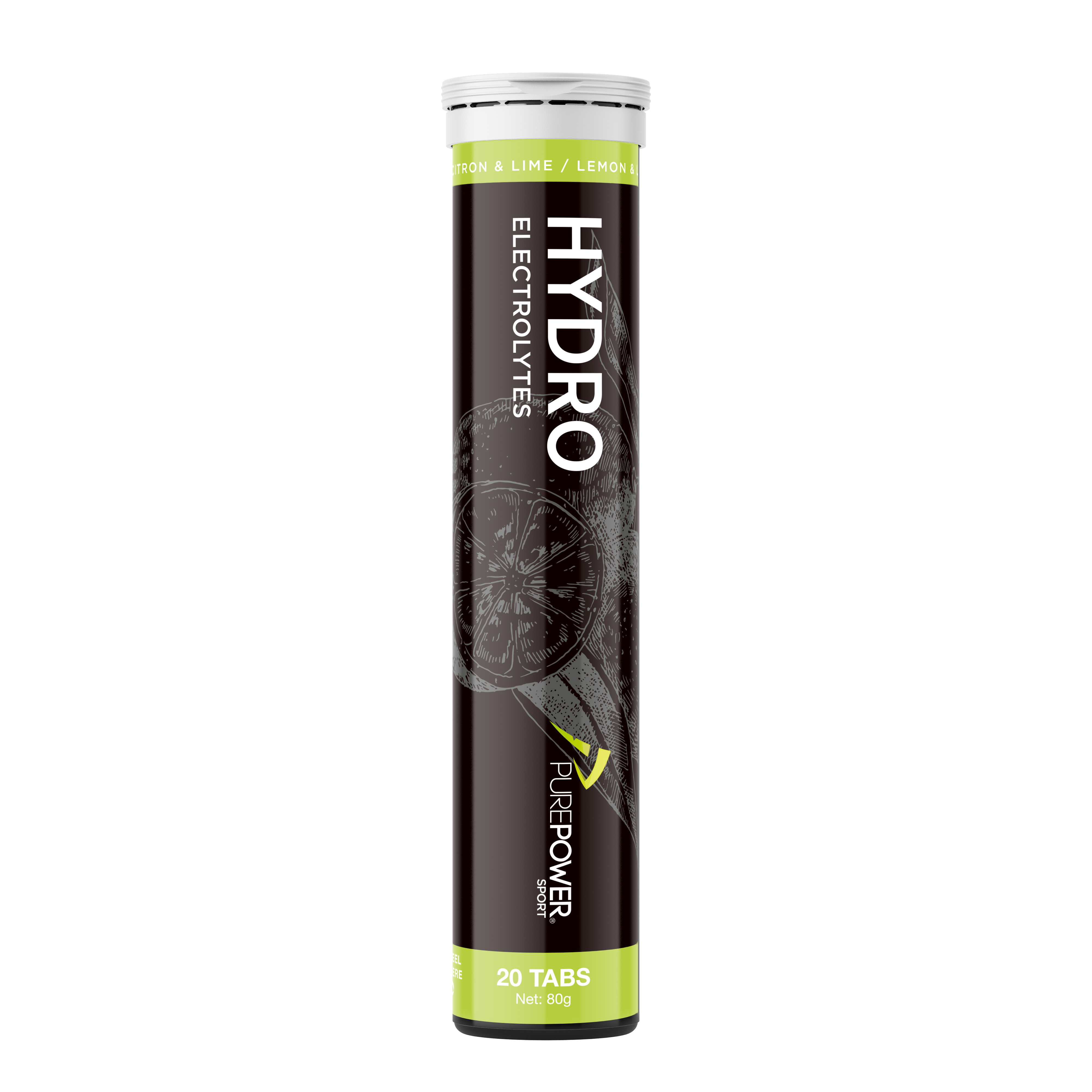 PurePower Hydro Lemon Lime brusetabletter med elektrolytter