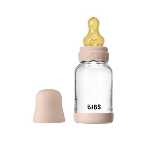 BIBS Boheme glas babyflaske på 120 ml med naturgummisut i latex