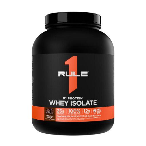 Rule One R1 Protein Chocolate Fudge 2270g sort og guld dåse