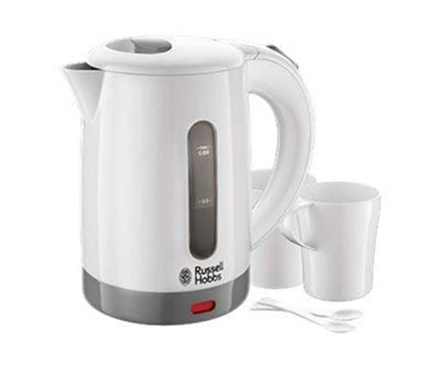 Russell Hobbs rejse-elkedel i kompakt hvidt design på 1 liter