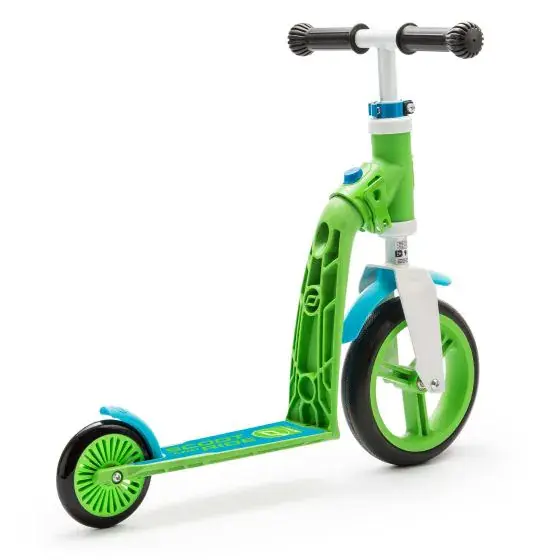 Scoot and Ride Highwaybaby løbecykel i grøn og blå med brede plasthjul