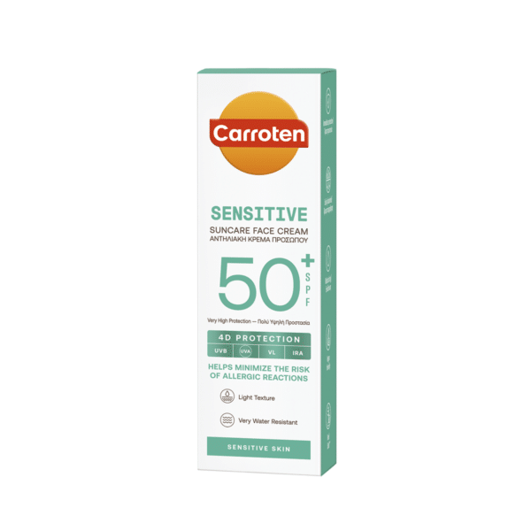 Carroten Sensitive Face Cream SPF50 50 ml — parfumefri ansigtscrème til sensitiv hud med SPF50