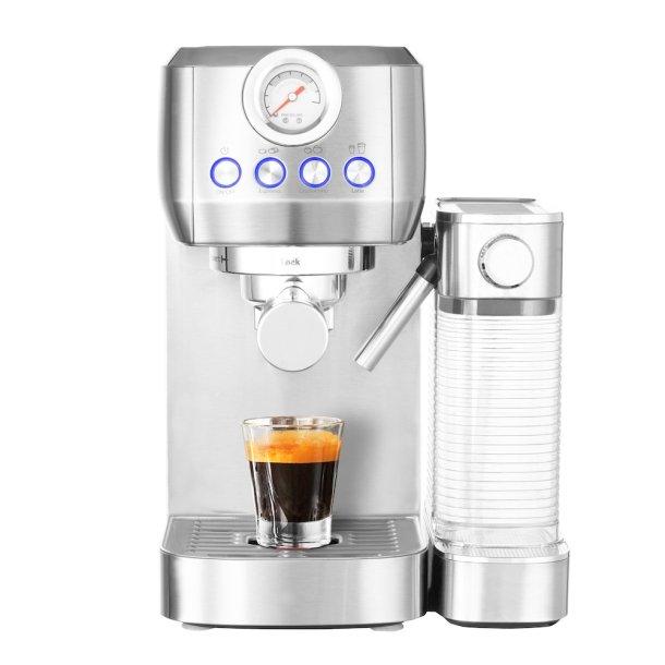 Gastroback Piccolo Pro med automatisk mælkeskummer i sølv/sort design