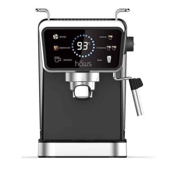 Hâws Espressomaskine 7-i-1 i sort med automatisk mælkeskummer