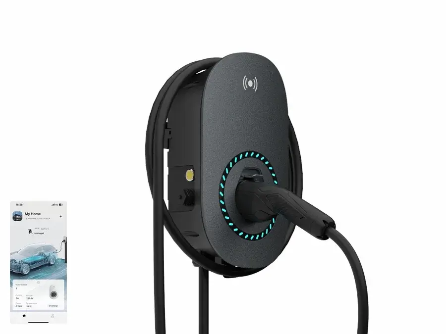 Fullwatt Wallbox EV lader 11 kW sort med 5 meter fast Type 2-kabel