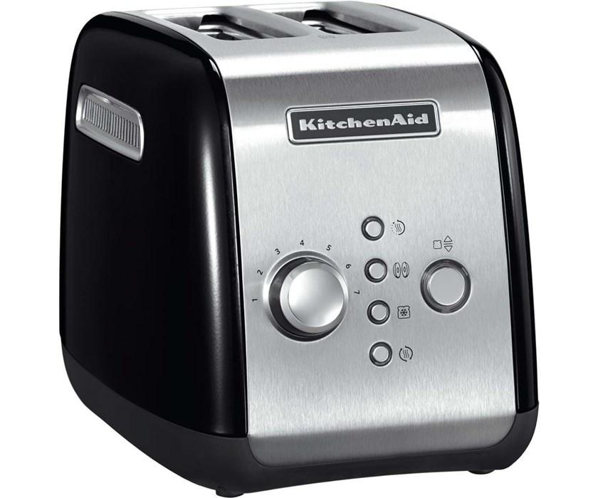 KitchenAid 5KMT221EOB brødrister i sort metal med to ekstra brede riller