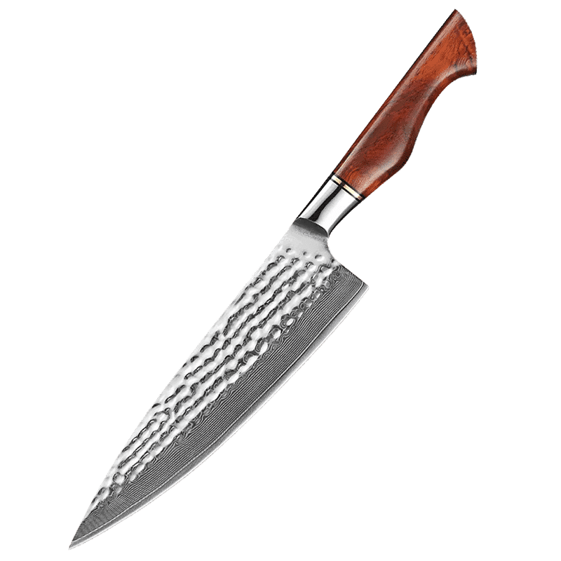 Kama Itachi Gyuto 210 mm japansk kokkekniv med 73-lag damaskus tsuchime finish