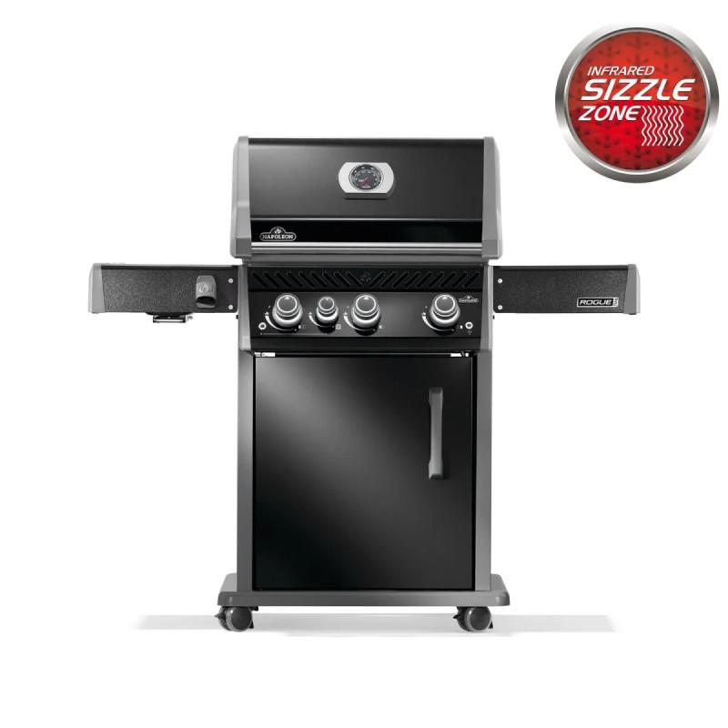 Napoleon Rogue PRO 425 gasgrill med Sizzle Zone sidebrænder i sort