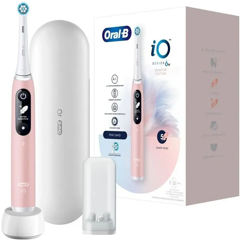 Oral-B iO Series 6 elektrisk tandbørste i pink farve med iO-teknologi