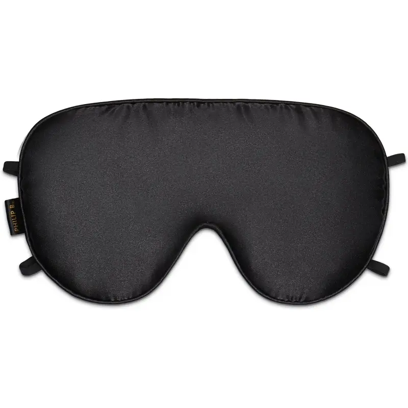 Philip B Silky Smooth Sleep Mask i sort silke med justerbar elastik