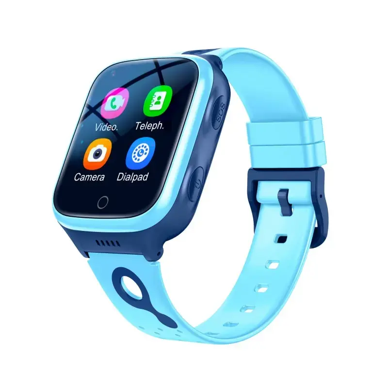 Blåt K9H vandtæt GPS smartwatch til børn med 4G og farveskærm
