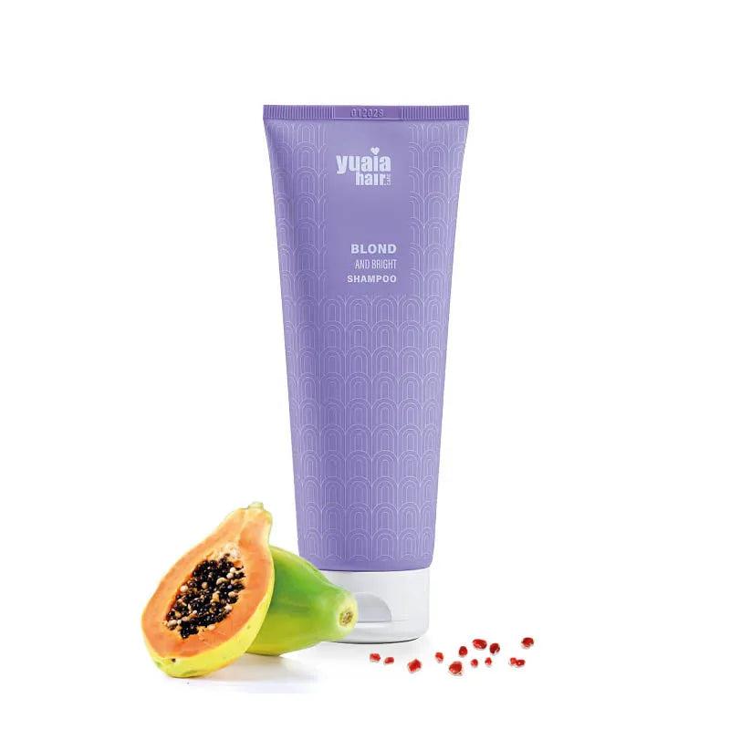 Yuaia Blonde and Bright Silver Shampoo mod gule toner i blond hår