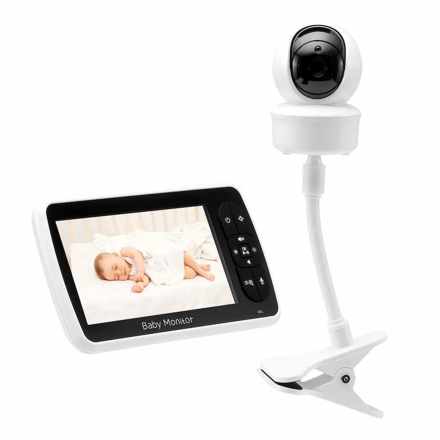 BabyMart video babyalarm 5 tommer med medfølgende fleksibel holder