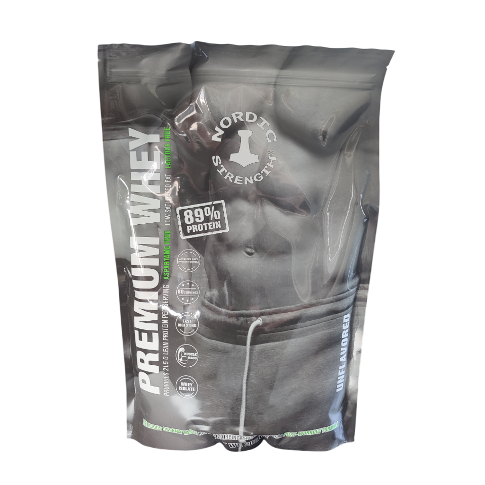 Billig-Fitness Whey Proteinpulver uden smag 2000g hvid pose